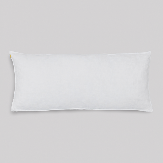 Grand Coussin déhoussable en double gaze de coton - blanc