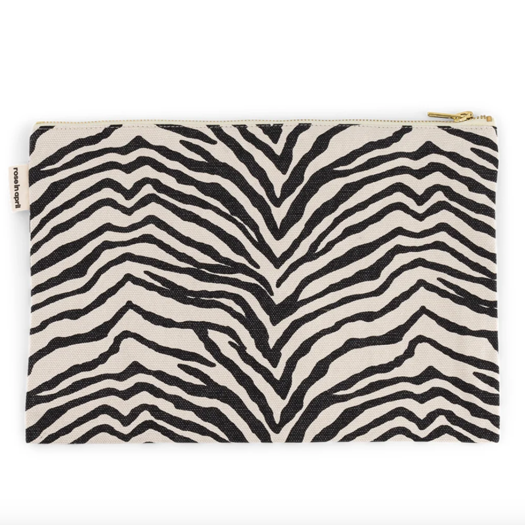 Grande pochette zebre greige