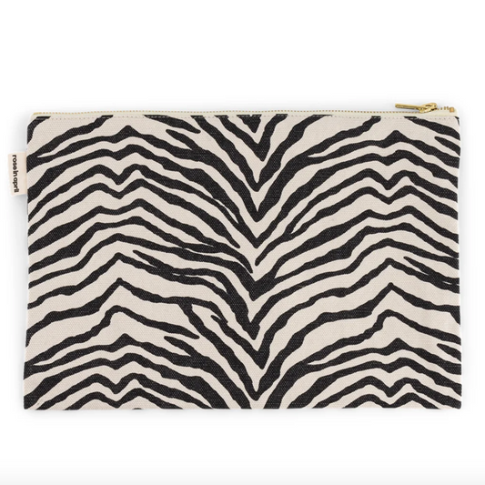 Grande pochette zebre greige