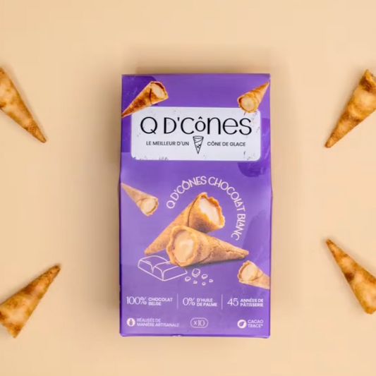 Q de cônes Chocolat blanc