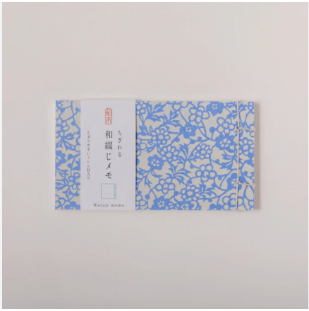 Bloc-notes japonais Yuzen fleurs bleues