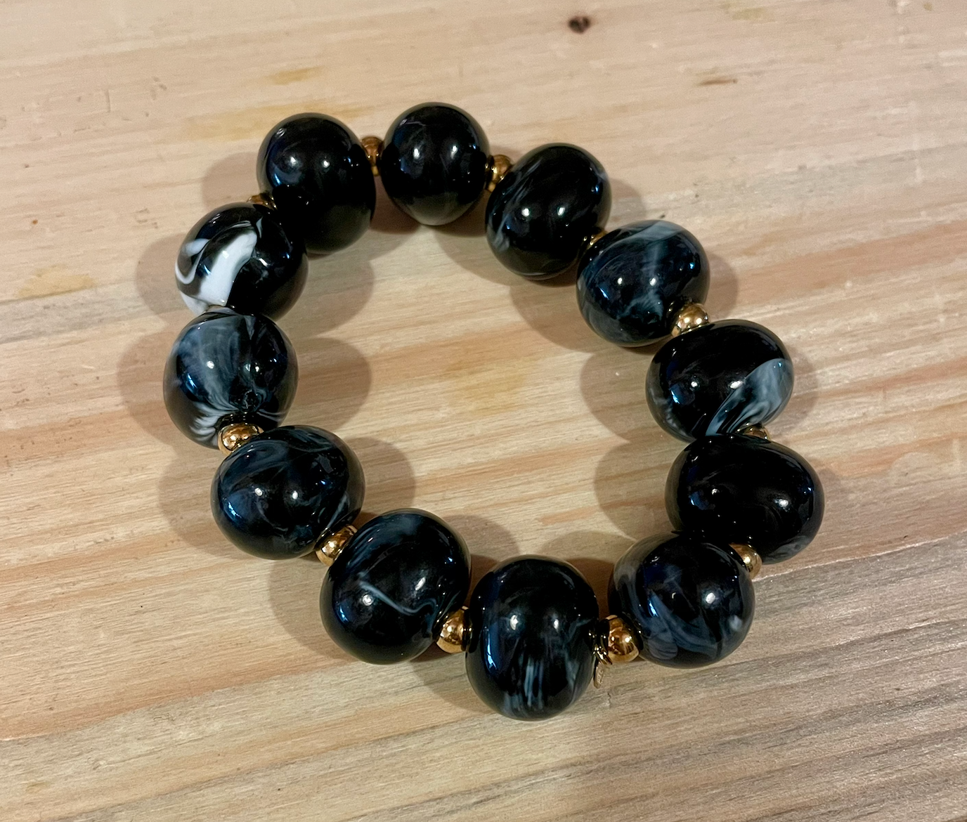 bracelet billes résine