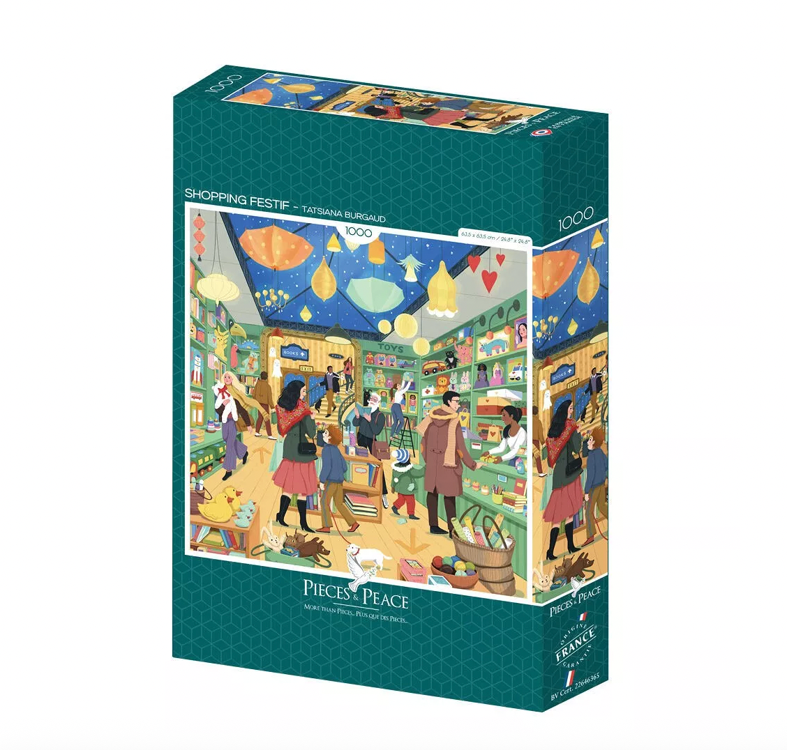 Puzzle 1000 pièces carré Shopping festif