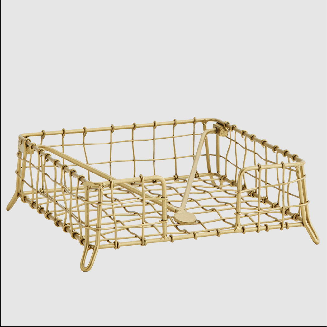 Porte-serviettes en fer laiton antique