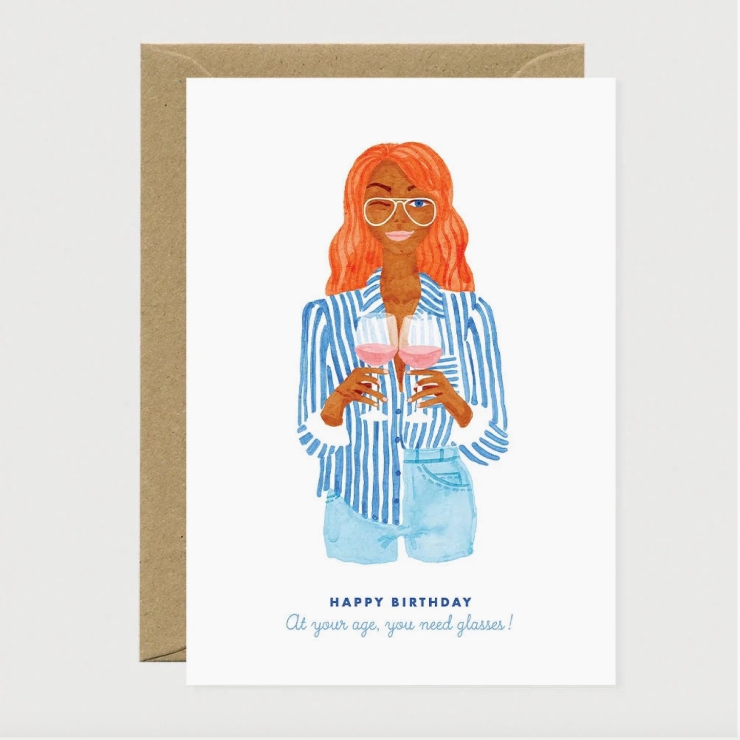 Carte Happy Birthday At your age, you need glasses !