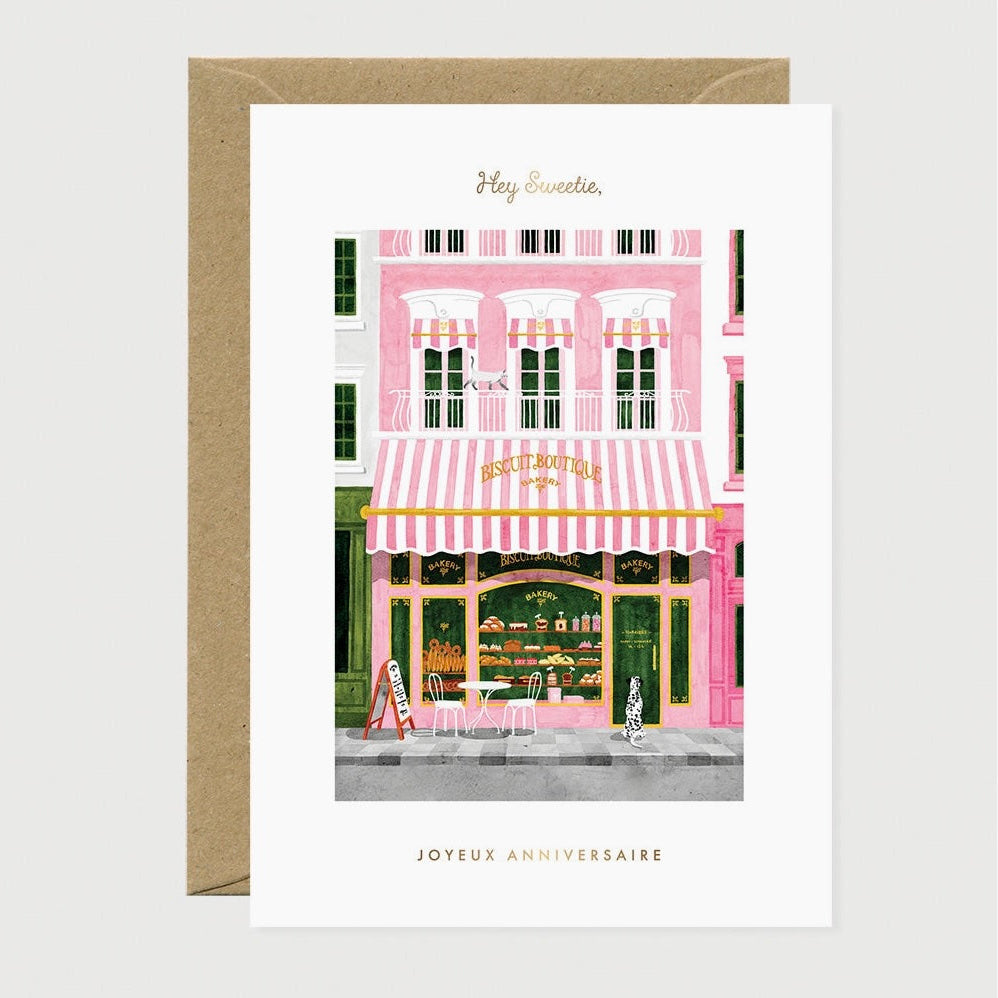 Carte Joyeux anniversaire Biscuit boutique