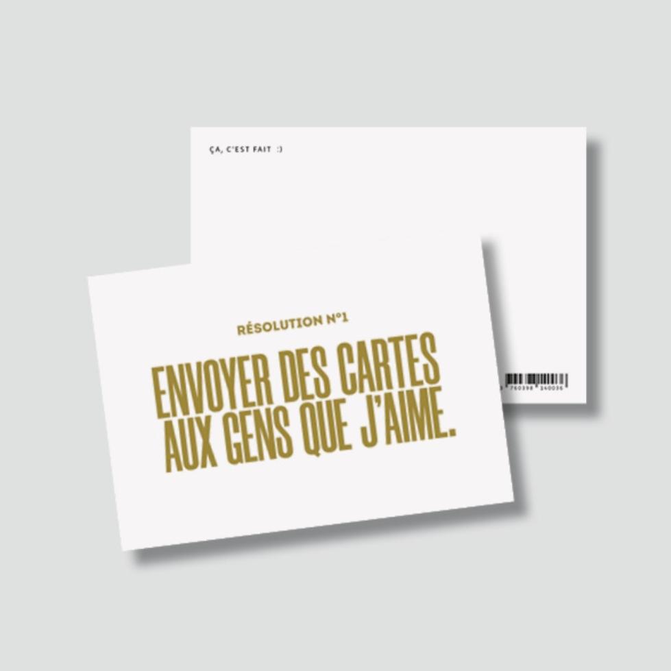 Carte Postale Résolution n°1 Envoyer de cartes aux gens que j'aime