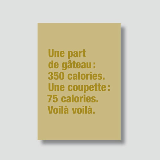 Carte Postale Une part de gateau au chocolat 350 calories