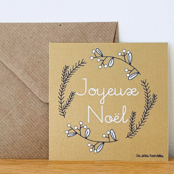 les petites hirondelles carte jpyeux noel dorée