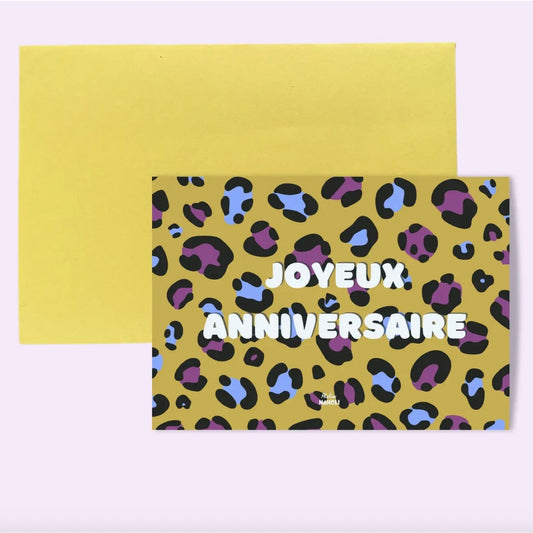 Carte Postale léopard Joyeux anniversaire