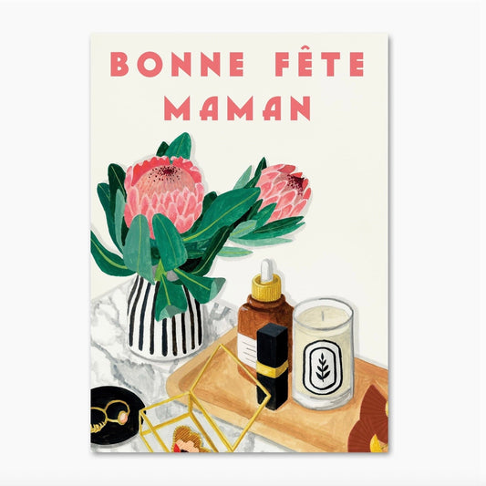 Carte Postale Bonne fête maman bouquet