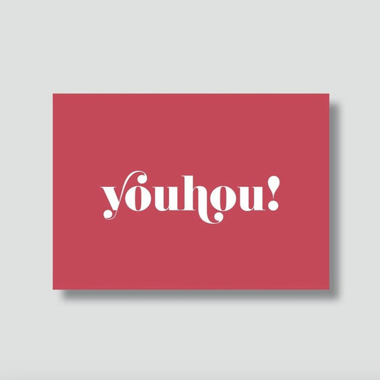 Carte Postale Youhou rouge