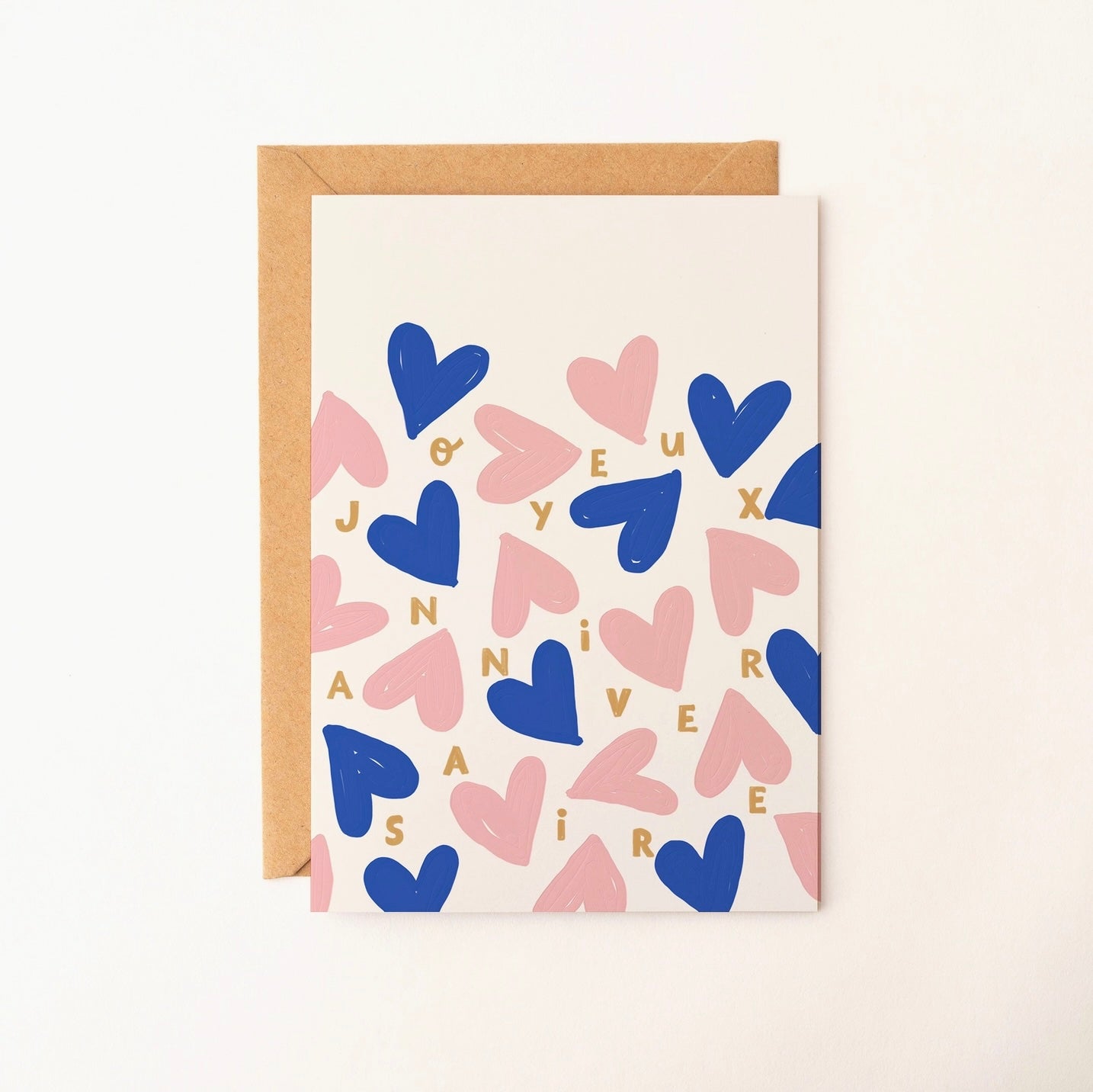 Carte Joyeux anniversaire coeurs
