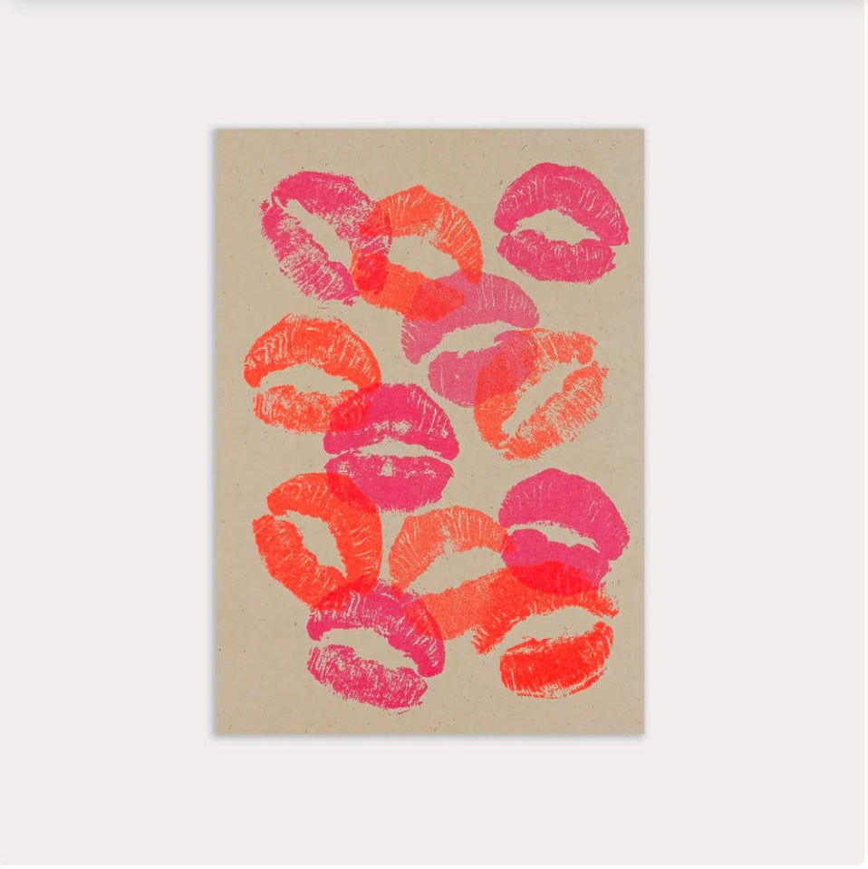 Carte postale bisous bouches