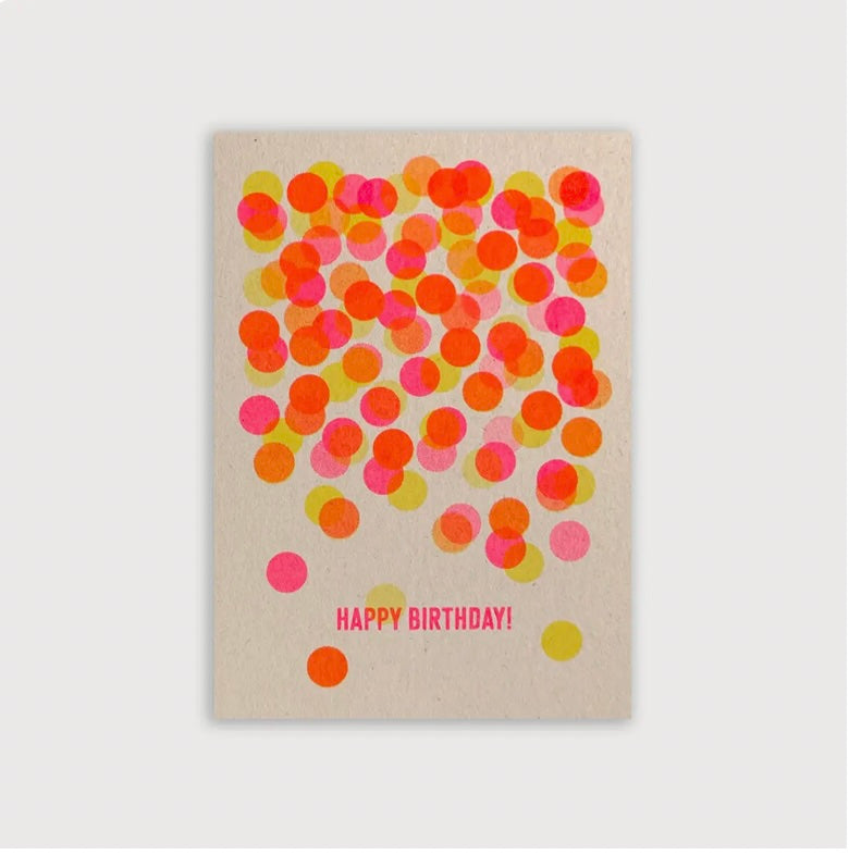 Carte postale Confettis joyeux anniversaire