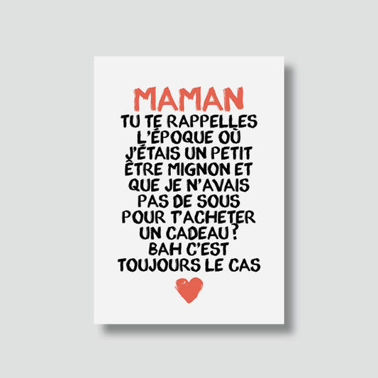 Carte Postale Maman tu te rappelles