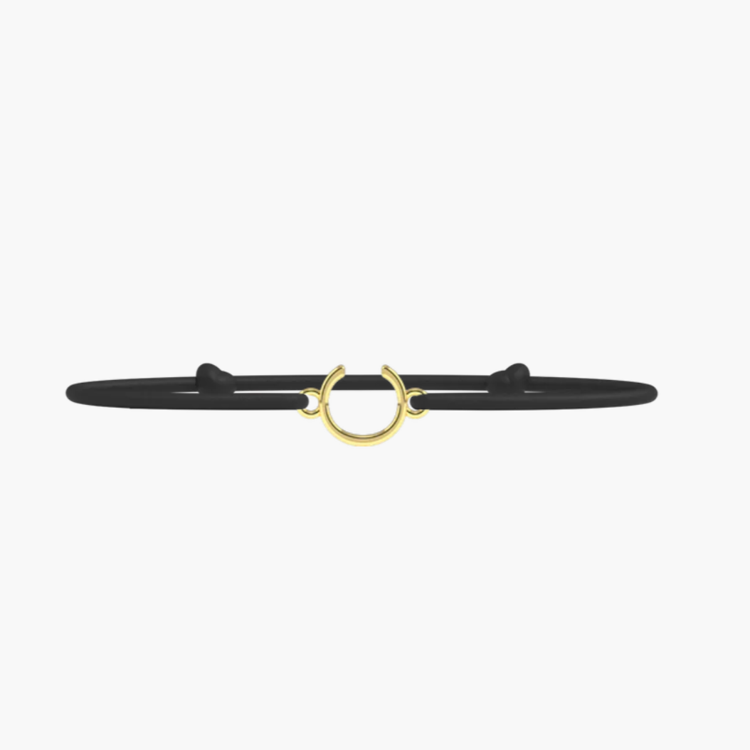 Bracelet Lettre- lien fin Noir