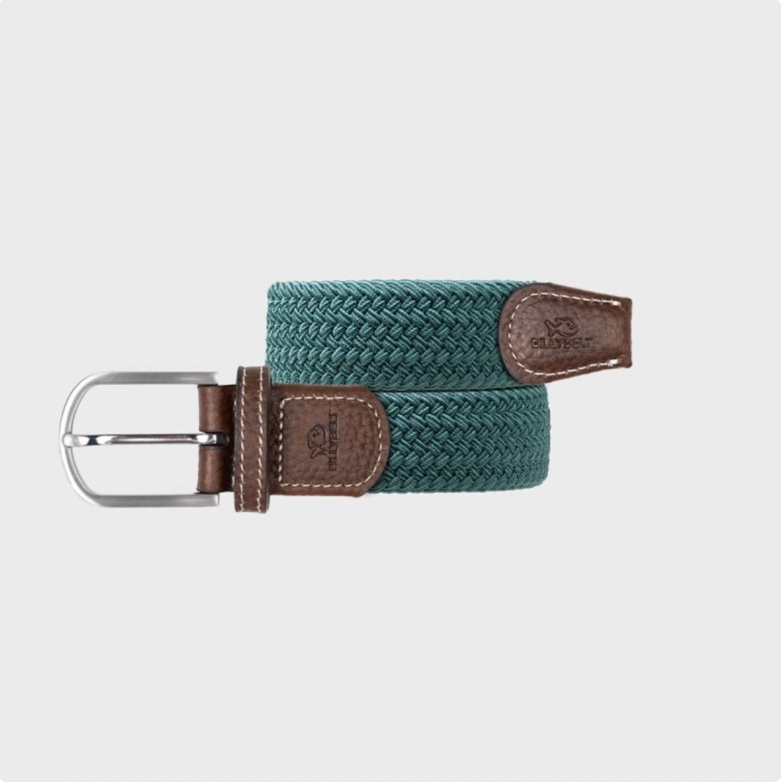 Ceinture tressée élastique Pin vert