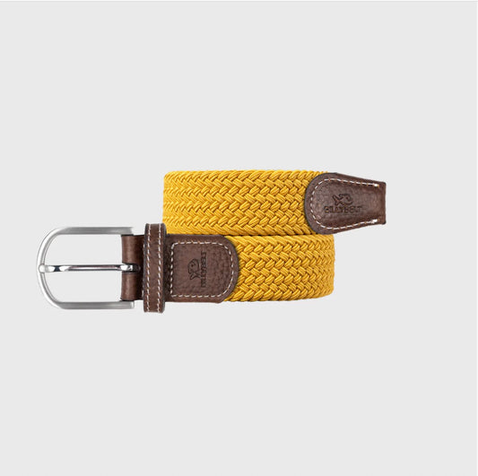 Ceinture tressée élastique Moutarde