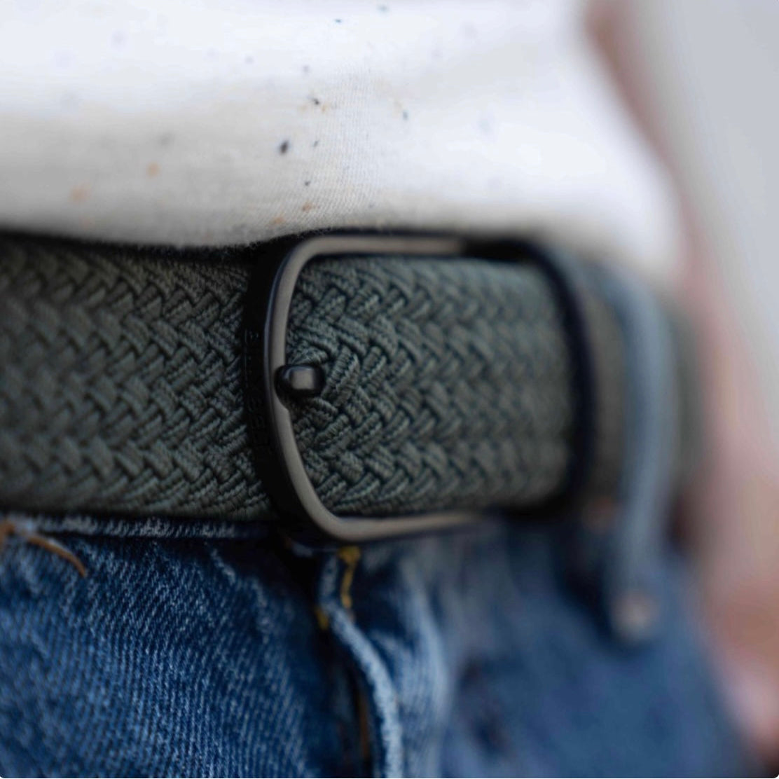 Ceinture tressée élastique Dark forest