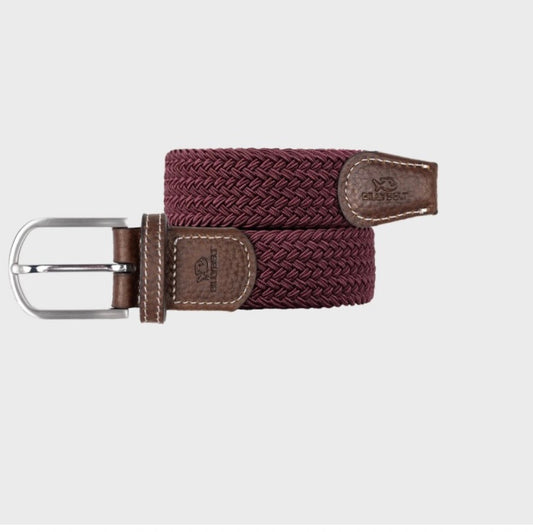 Ceinture tressée élastique Lie de Vin