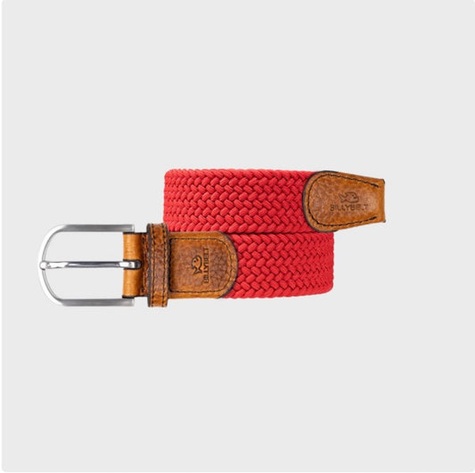 Ceinture tressée élastique Rouge Cardinal