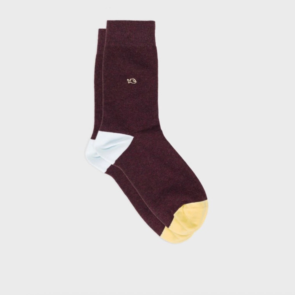 Chaussettes Colorblocks bordeaux chiné