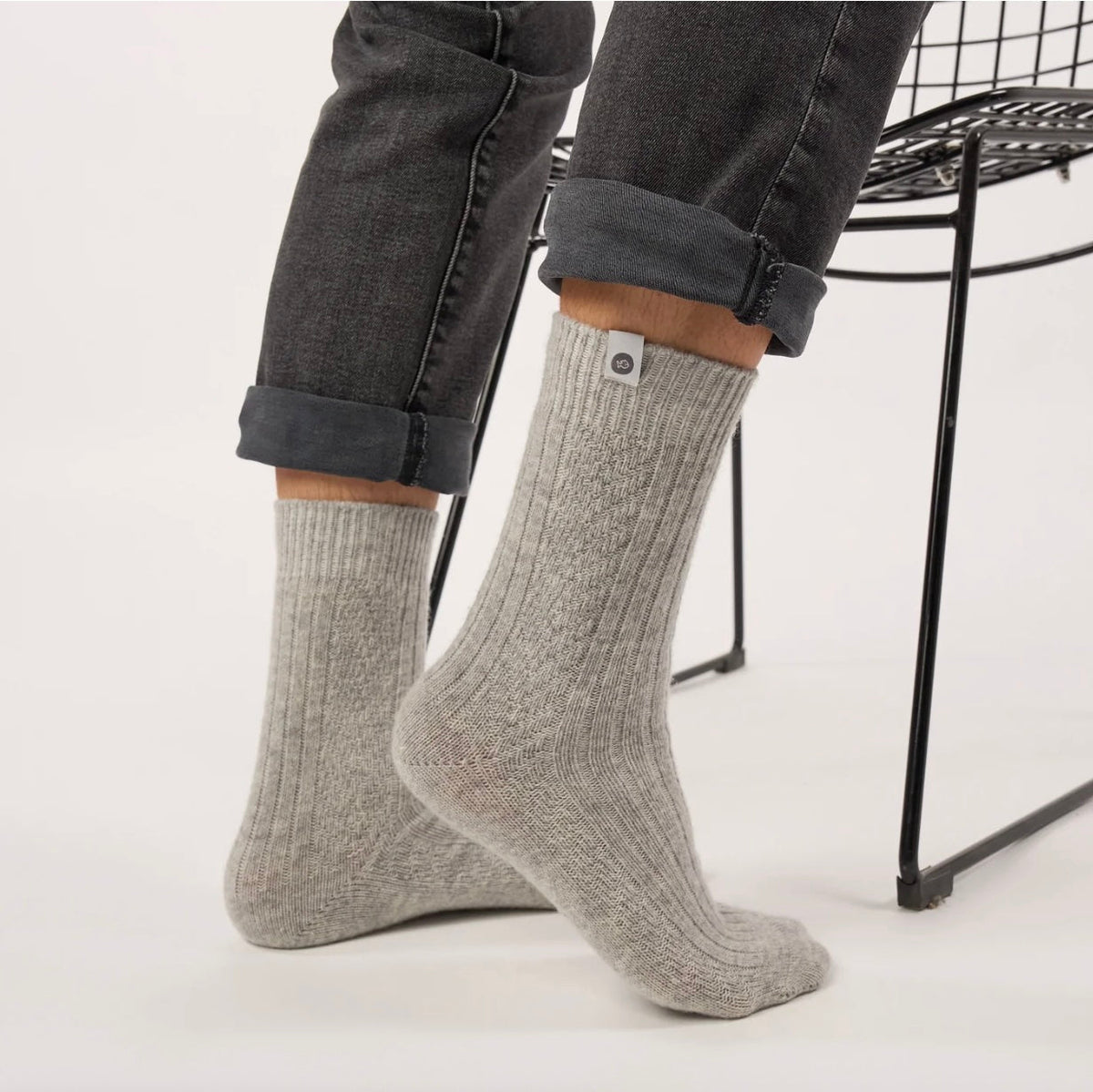 Chaussettes Laine Gris clair