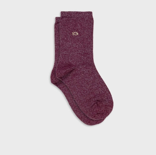 Chaussettes Paillettes Aubergine