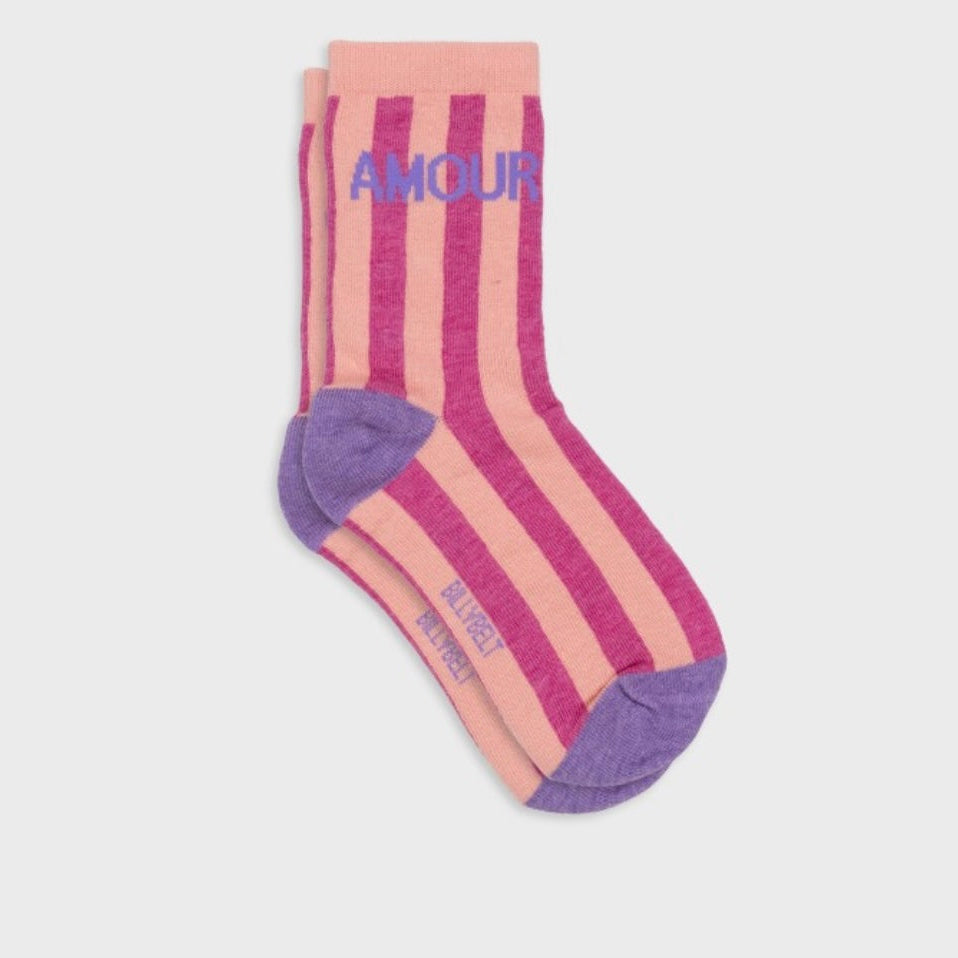 Chaussettes Rayures message AMOUR