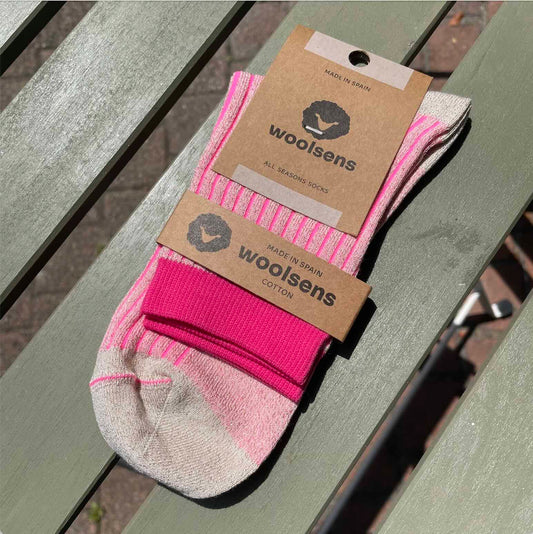 Chaussettes Mykonos rose fluo