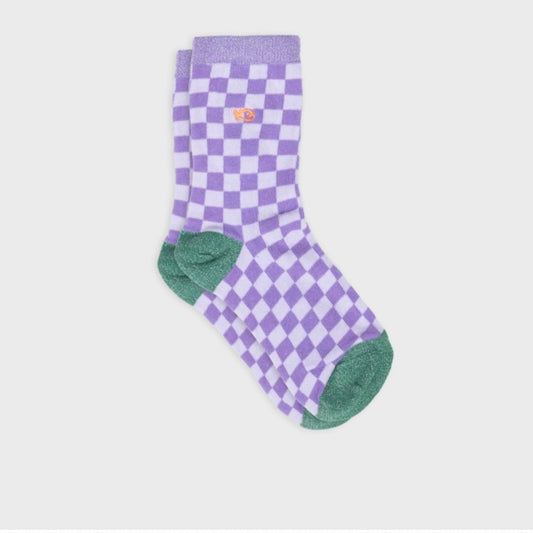 Chaussettes à carreaux Violet & violet clair