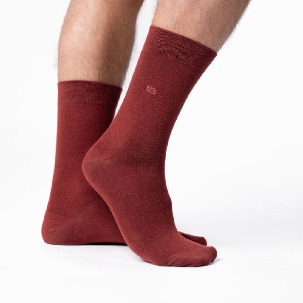 Chaussettes bambou bordeaux