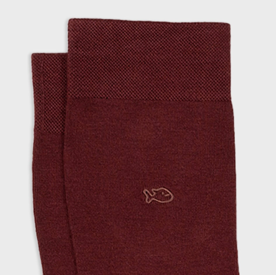 Chaussettes bambou bordeaux