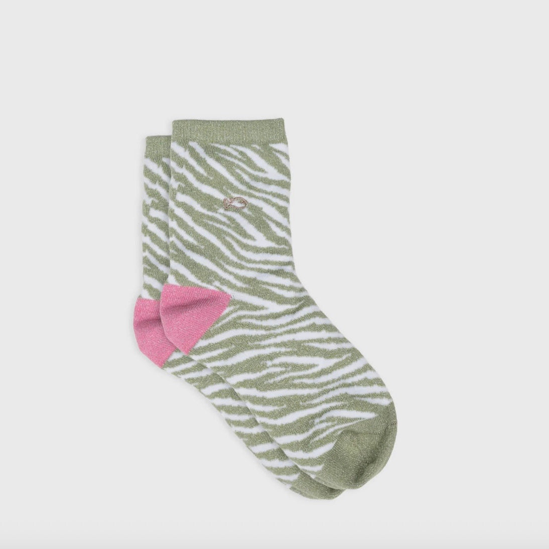 Chaussettes zèbre pailletées Vert & blanc
