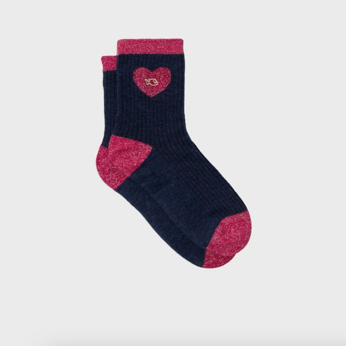 Chaussettes coeur marine