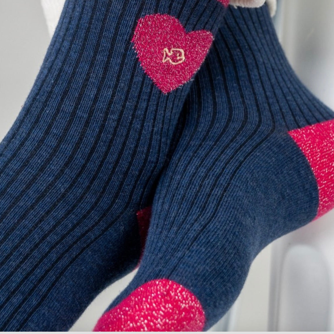 Chaussettes coeur marine