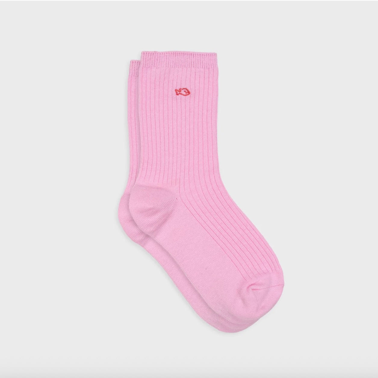 Chaussettes côtelées unies rose