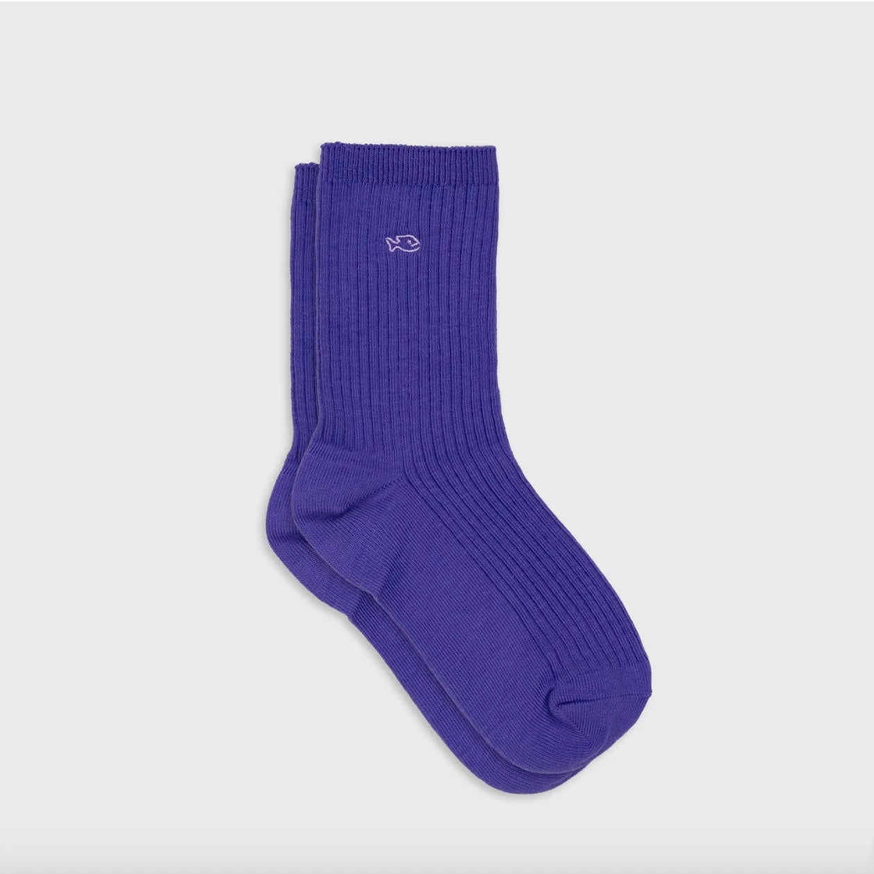 Chaussettes côtelées unies violet