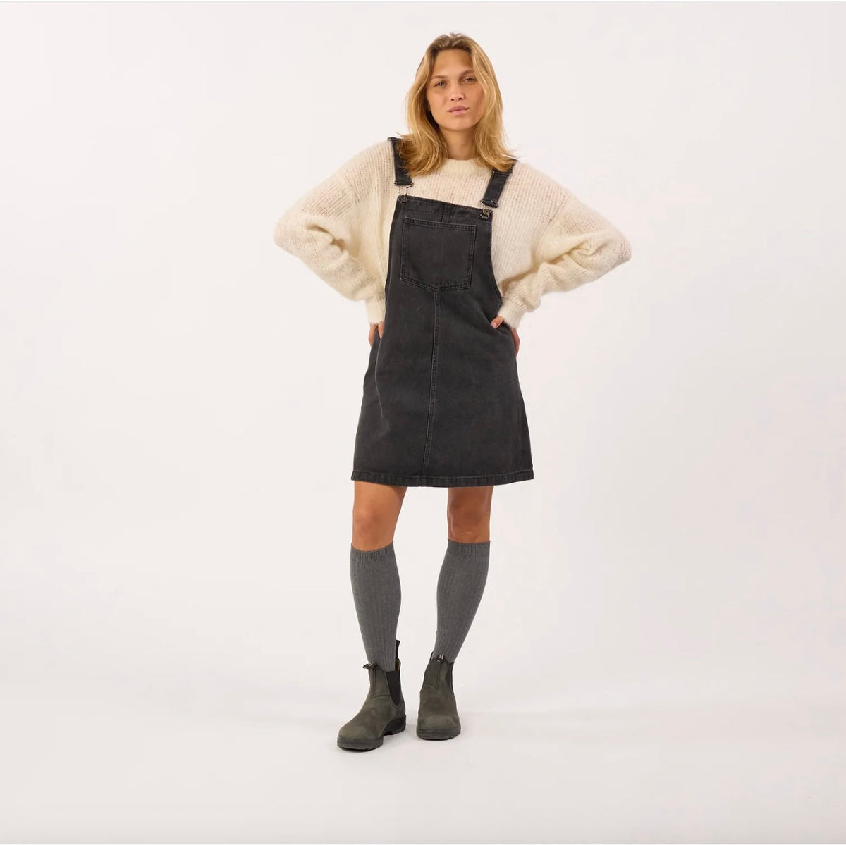 Chaussettes hautes gris anthracite