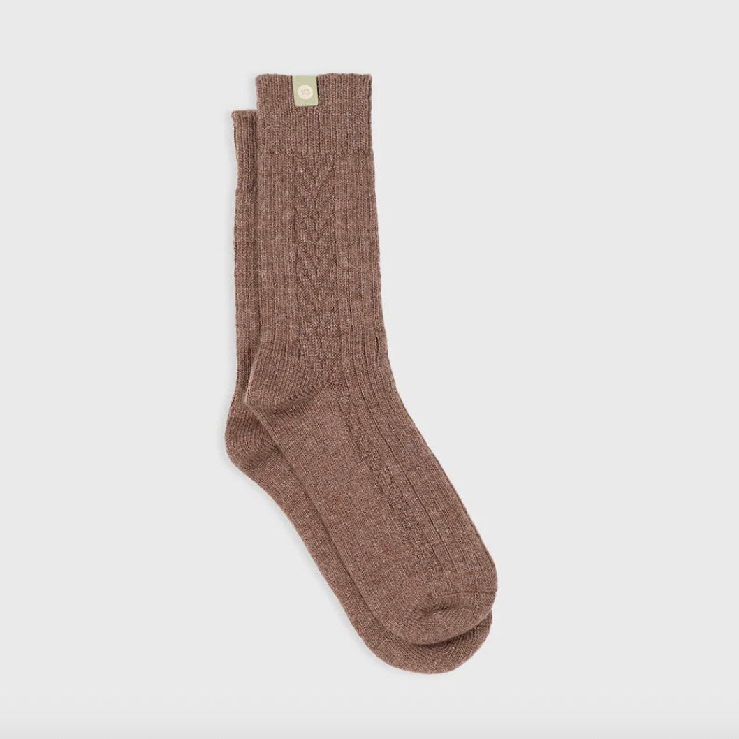 Chaussettes chaude laine marron