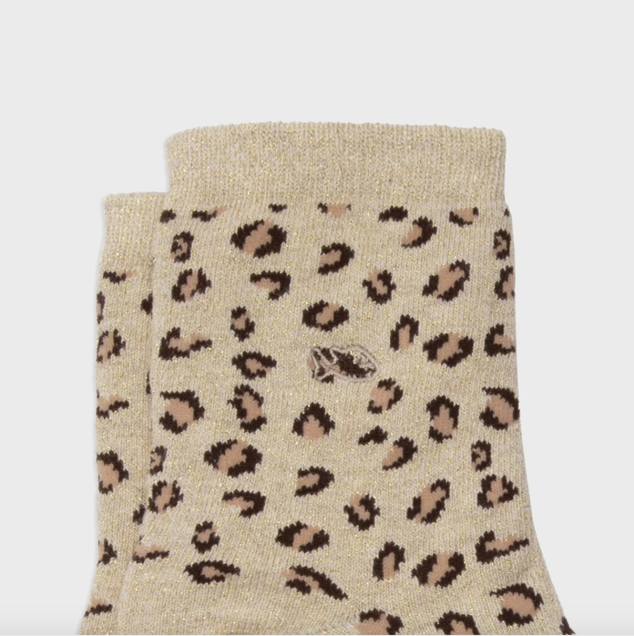 Chaussettes léopard beige Pailletées