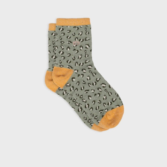 Chaussettes léopard Vert clair & Orange