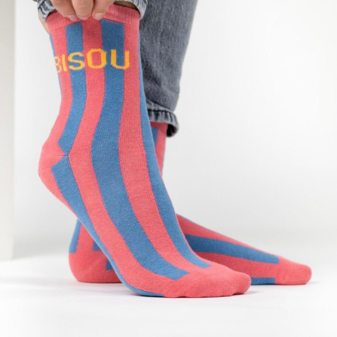 Chaussettes rayées Bisou