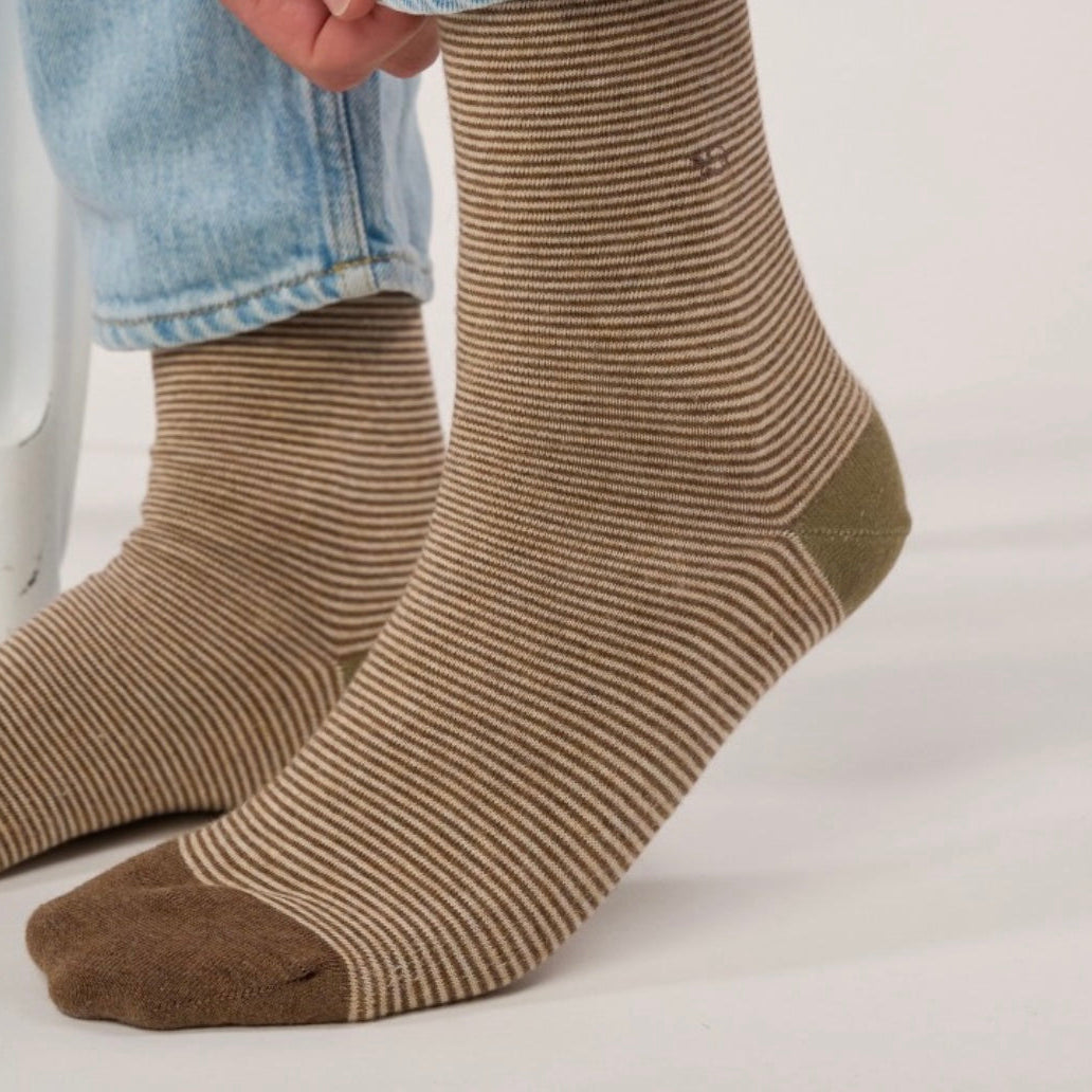 Chaussettes rayées Sable