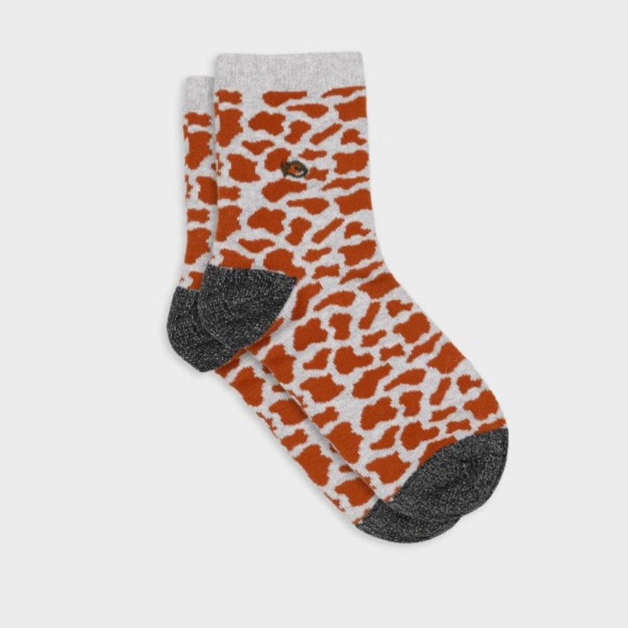 Chaussettes vache noisette et gris