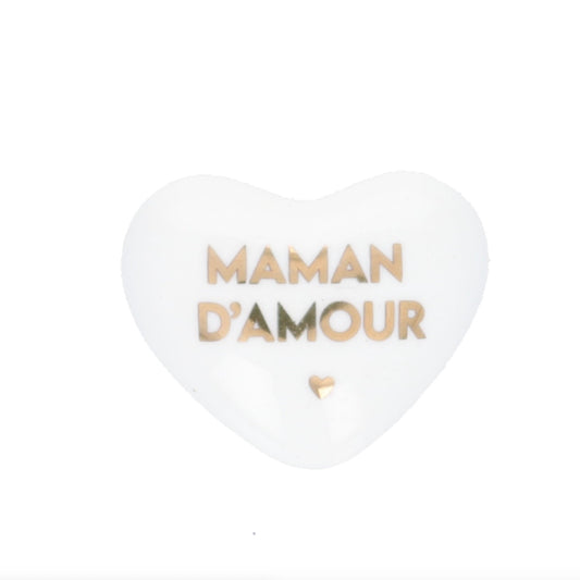 Coeur porcelaine Maman d'Amour
