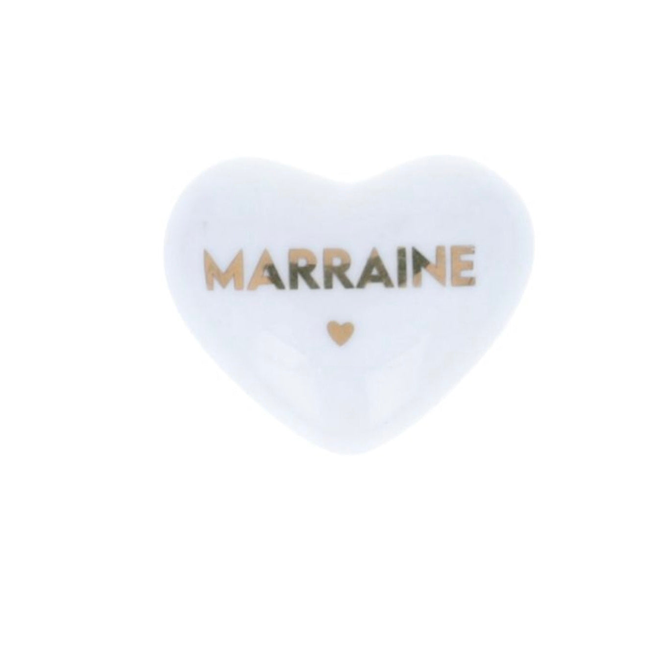 Coeur porcelaine Marraine Gold