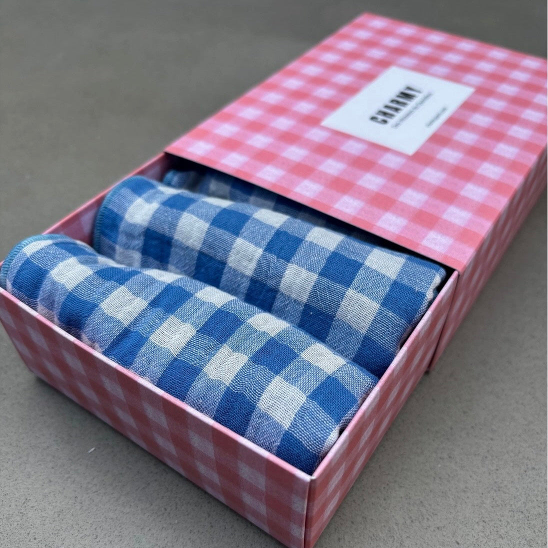 Coffret 4 Serviettes de Table – Double Gaze de Coton Vichy