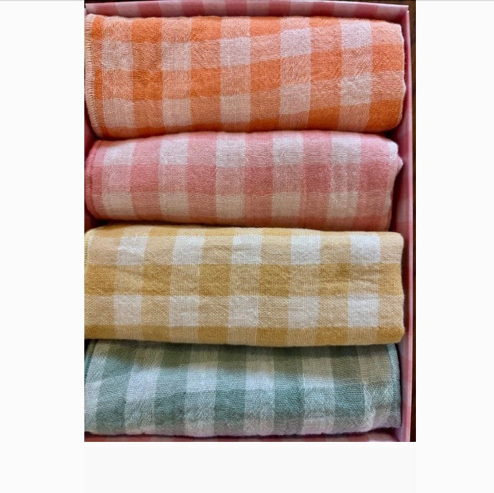 Coffret 4 Serviettes de Table – Double Gaze de Coton Vichy